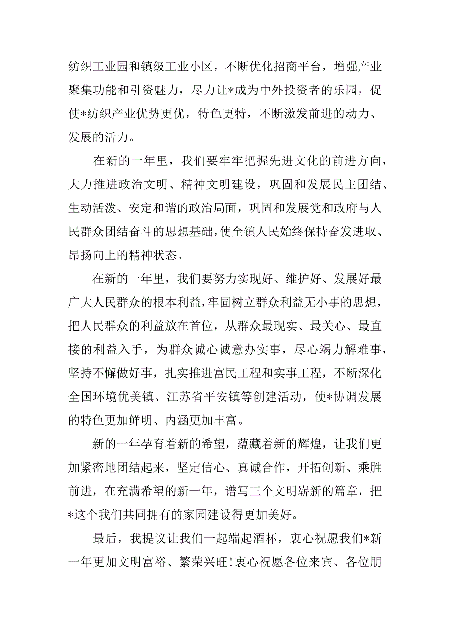 政府春节团拜会致辞_第3页