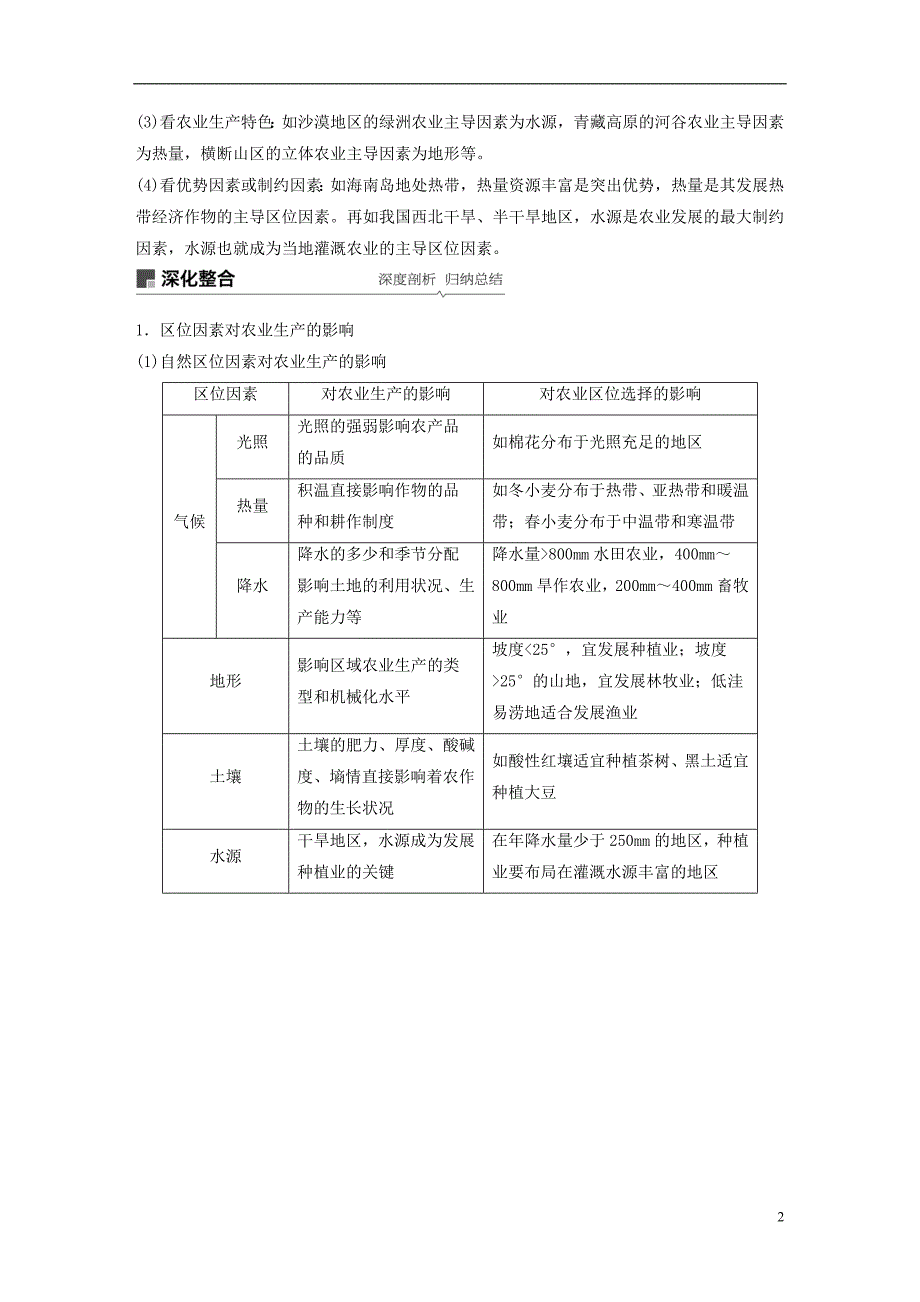 （全国通用）2019版高考地理大一轮复习 第三章 农业地域的形成与发展 第19讲 农业的区位选择学案 新人教版必修2_第2页