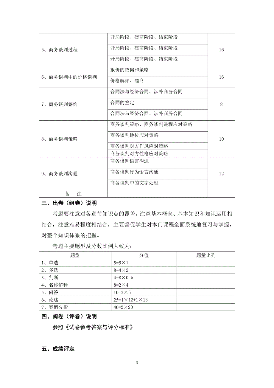 《商务谈判B》09文秘考试大纲_第3页