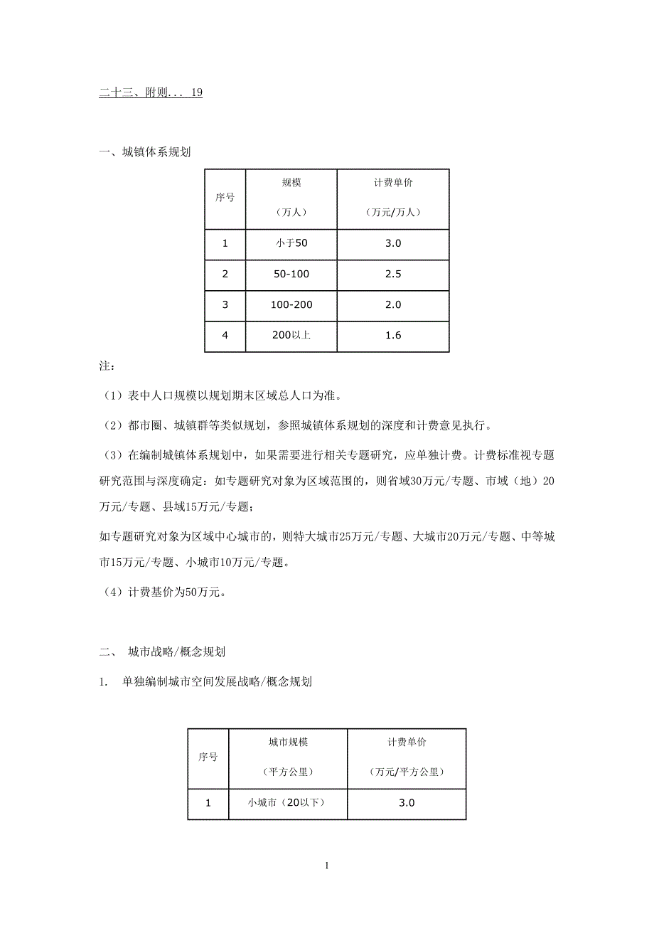 城市规划项目类型及各自收费标准()_第2页