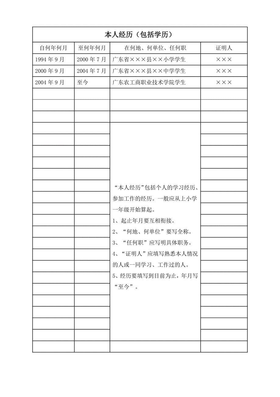 入党志愿书填写模板一(已上传)_第5页