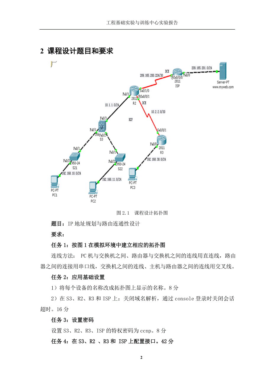 计算机网络课程设计_ip地址规划与路由连通性设计_第3页