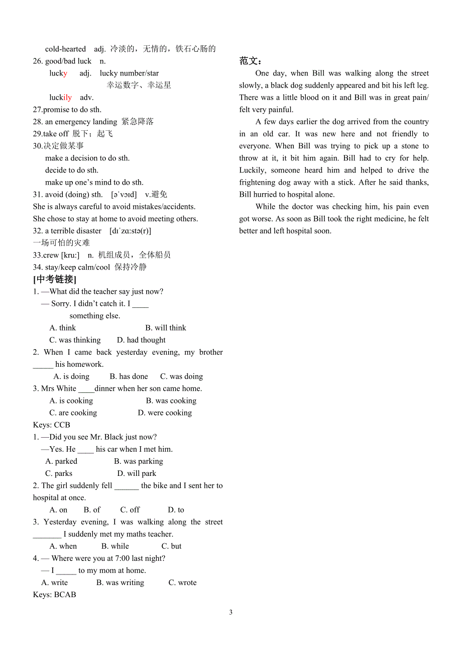 外研版英语八年级上册module 8单元知识点归纳总结(详细版)_第3页