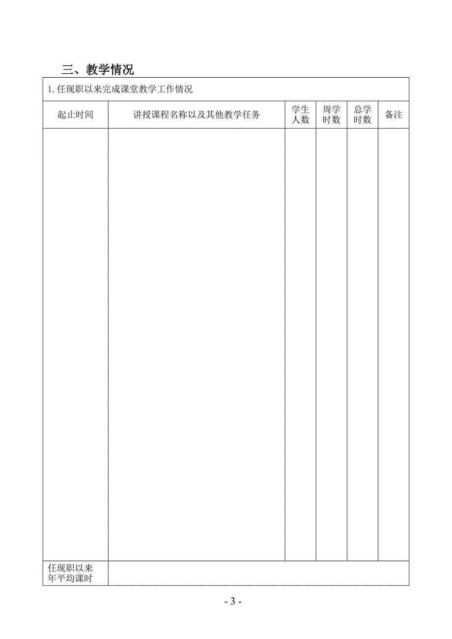 陕西省中小学教师职称任职资格评审表定 _第5页