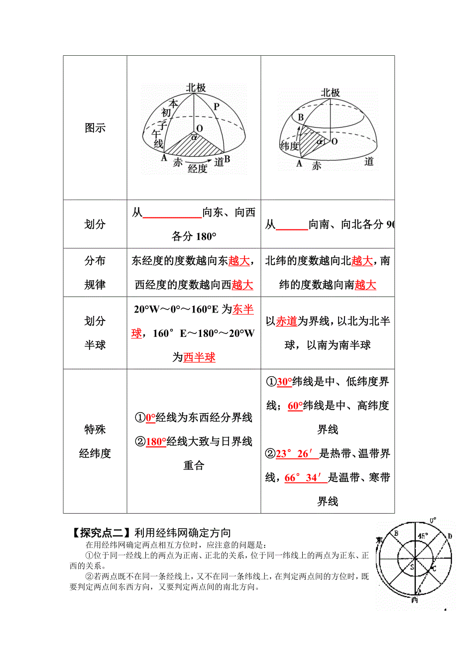 重庆市潼南区第二中学2016-2017学年高二人文地理：第一章  地球基础知识  第2课时 （教案）_第4页