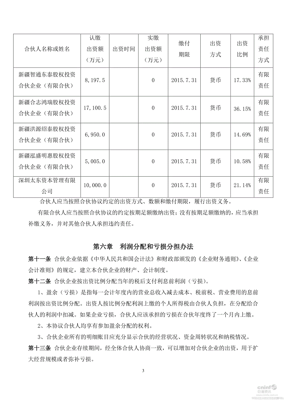 新疆东兴华瑞股权投资合伙企业(有限合伙)合伙协议_第3页