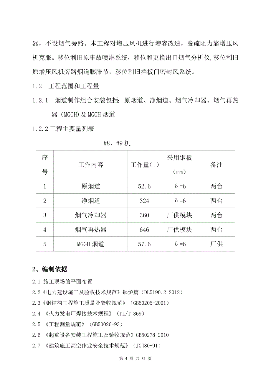 吴泾脱硫烟道制作安装方案_第4页