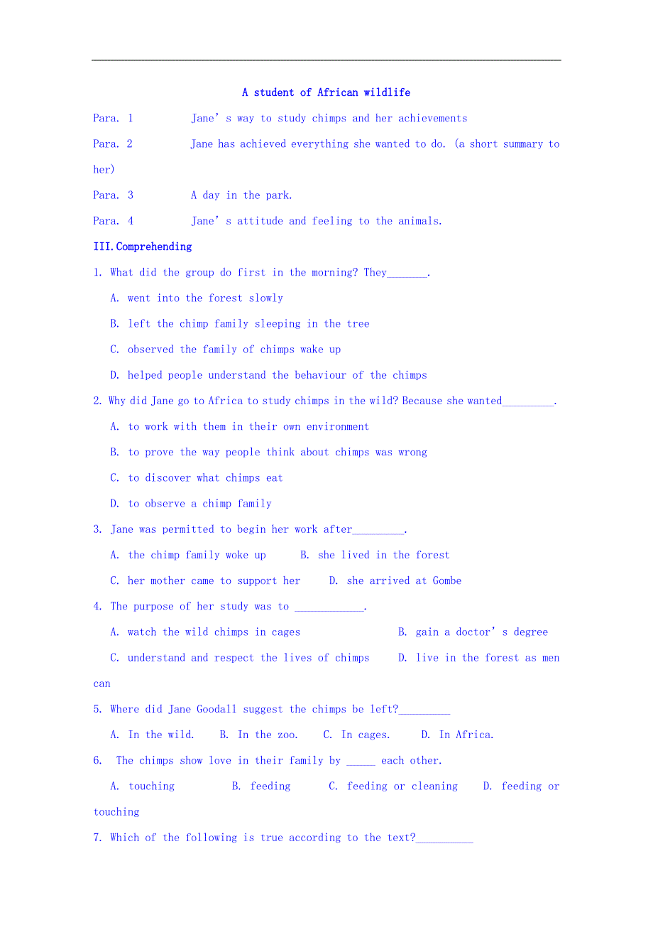 陕西省榆林市育才中学高中英语必修四导学案：4-1-2阅读案_第3页