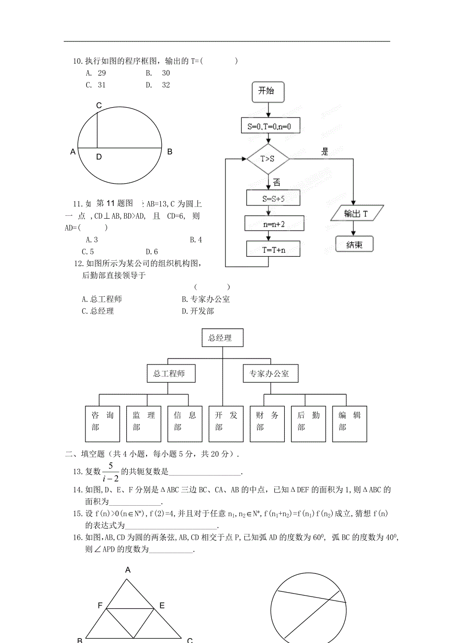 河南省荥阳市第三高级中学2010-2011学年高二下学期期中考试（数学文）（无答案）_第3页