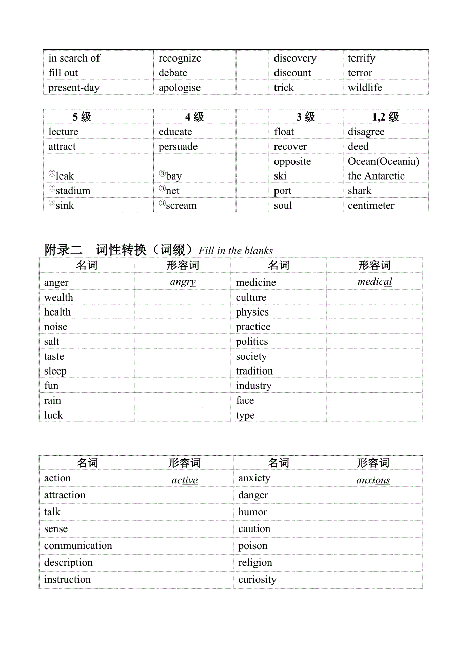 高中英语（北师大版必修3）导学案：unit 7 the sea复习_第4页