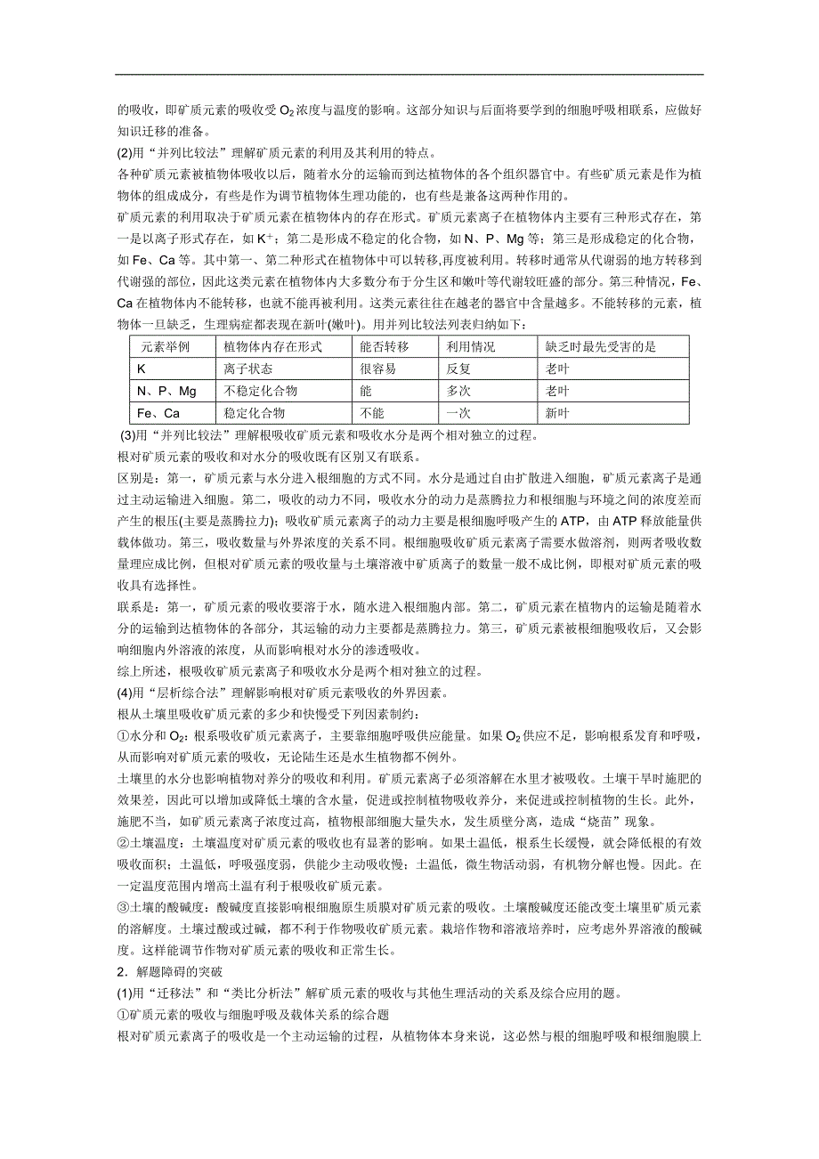 高中生物全套导学案：第3章　植物的矿质营养（人教版）_第2页