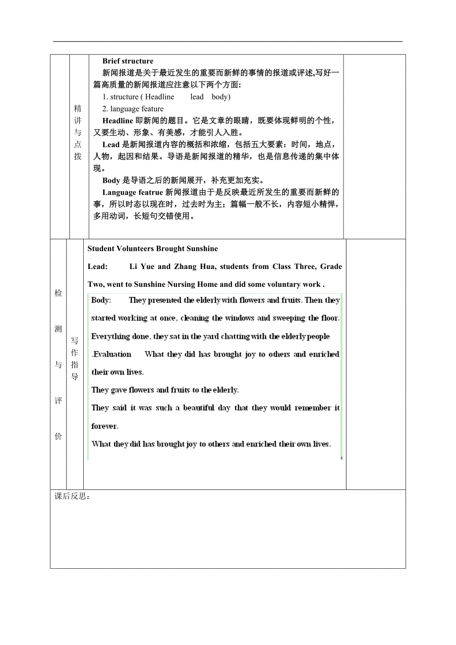 甘肃省金昌市第一中学高中英语导学案：《unit 4 making the news》writing （新人教版必修5）_第2页