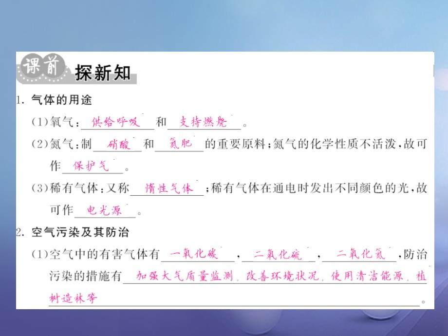 （毕节专版）贵州省2017秋九年级化学上册 2 我们周围的空气 2.1 空气 第2课时 空气是一种宝贵的自然资源课件 （新版）新人教版_第3页