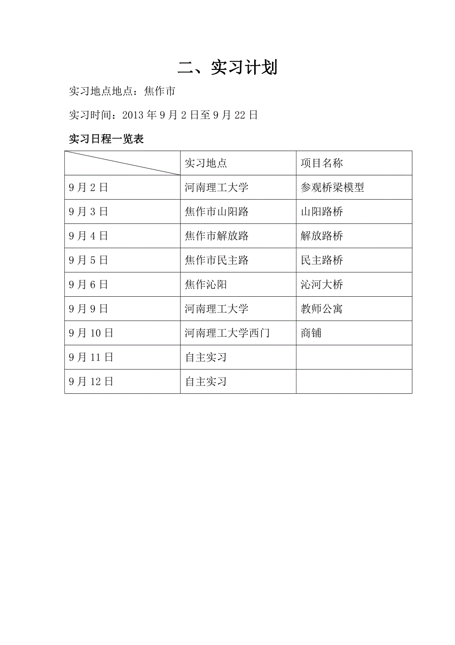 土木工程路桥认识实习 实习报告 封面与格式_第4页