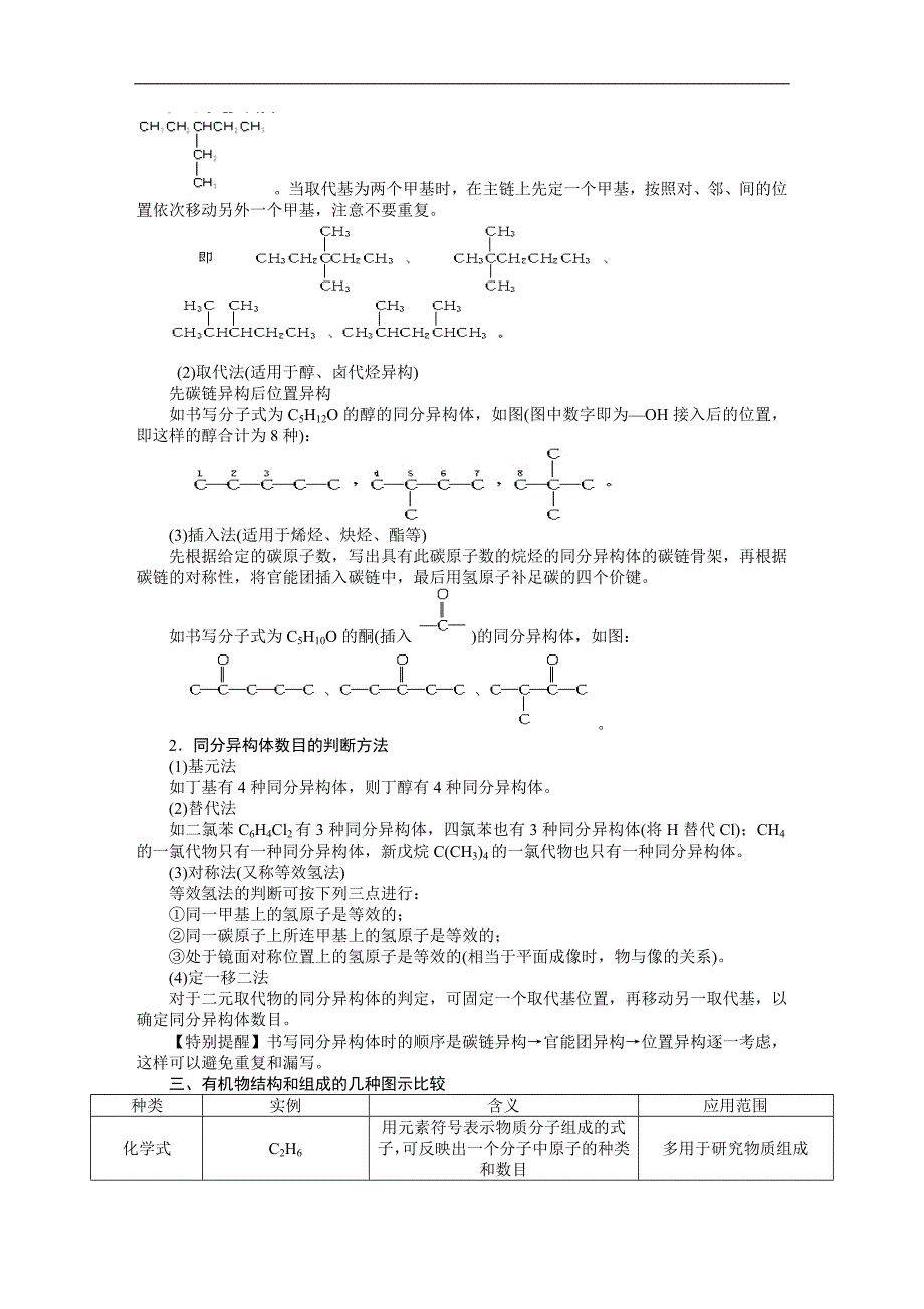 高中化学 第一章 第二节 《有机化合物的结构特点》同步学案 新人教版选修5_第2页