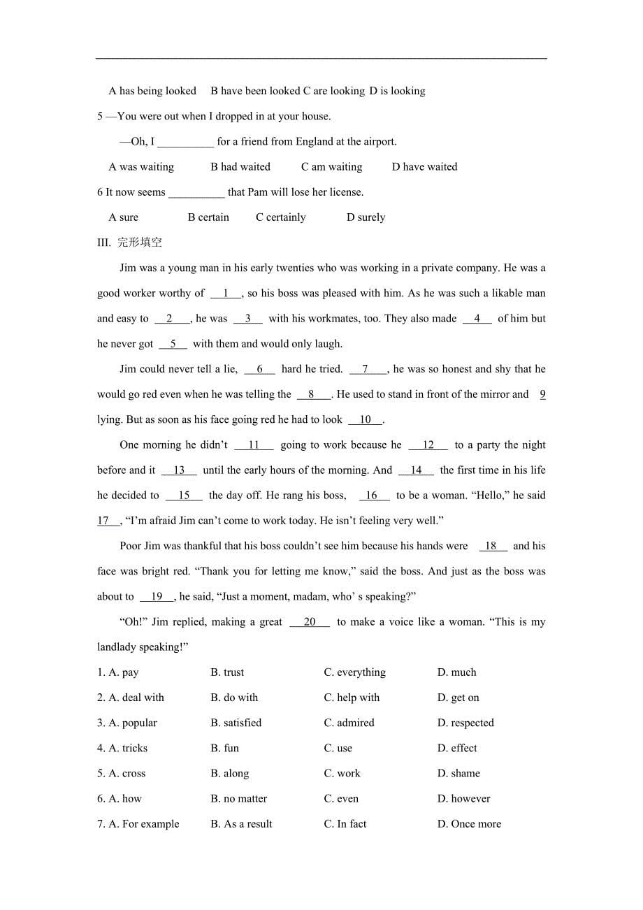 高一英语精品学案：unit2 language-reading（牛津译林版必修3）_第5页