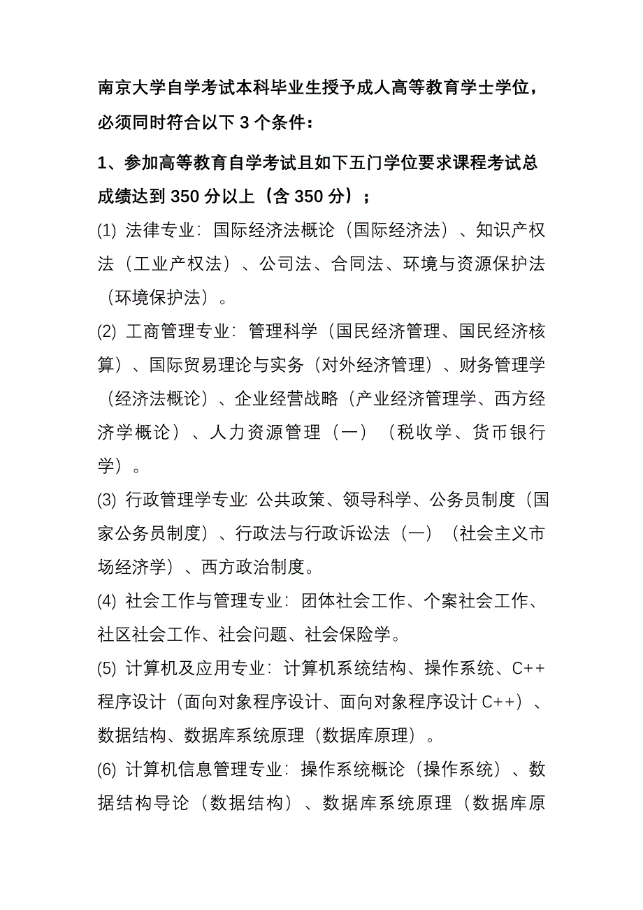 南大自考本科毕业生授予学士学位_第1页