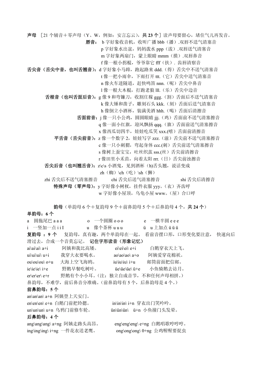 (打印版)拼音描红-声母韵母全_第1页
