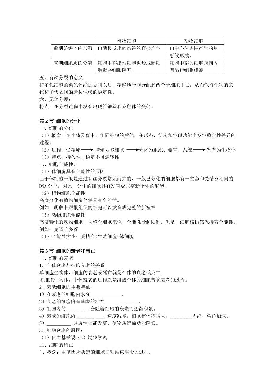 生物：第6章《细胞的生命历程》学案（2）（新人教版必修1）_第2页