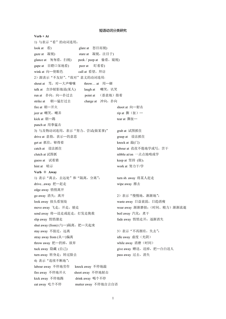 短语动词分类_第1页