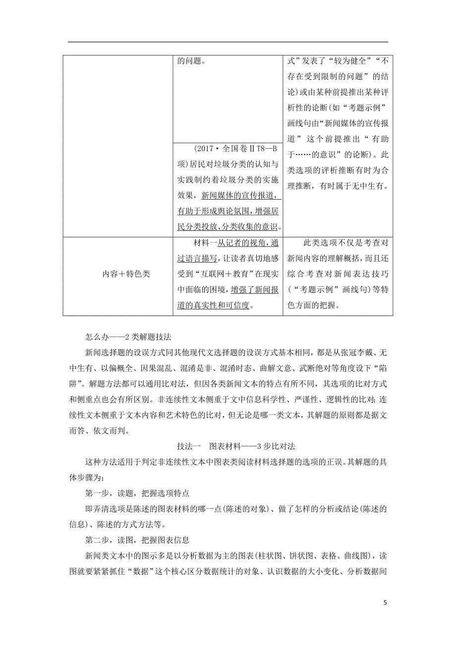 （全国通用版）2019版高考语文一轮复习 专题十 实用类文本（一）新闻阅读 第1讲 非连续性文本整体感知与选择题的解法_第5页