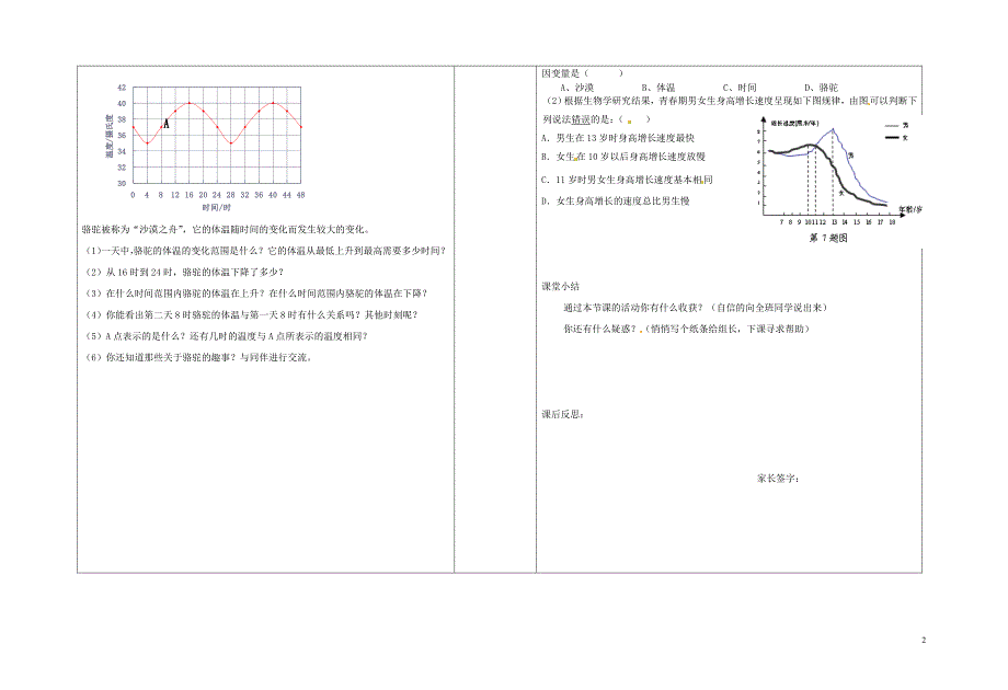 铜川矿务局第二中学七年级数学下册 3.3 用图像表示的变量间关系导学案1（无答案）（新版）北师大版_第2页