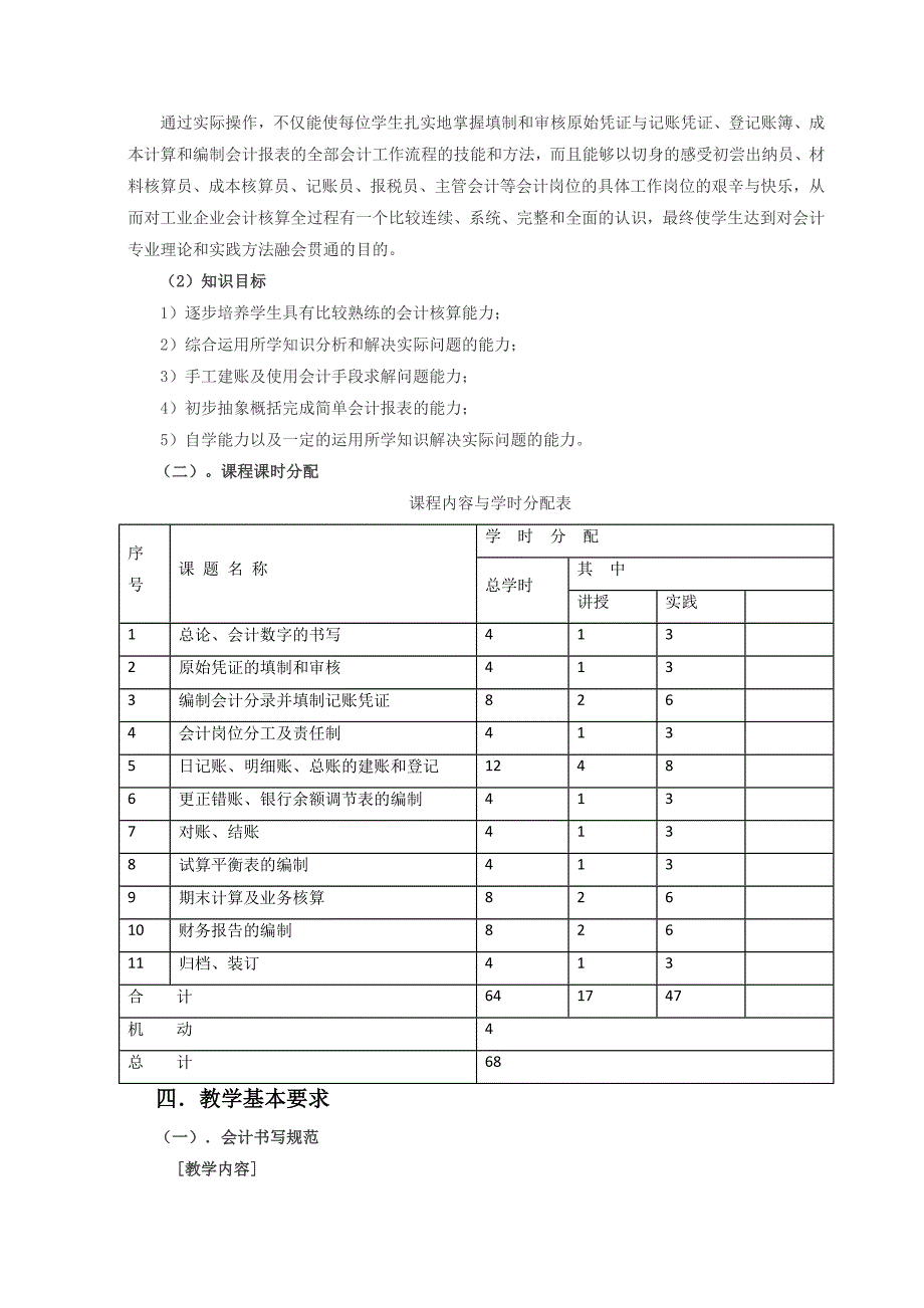 《财务会计综合模拟实训》课程标准_第2页