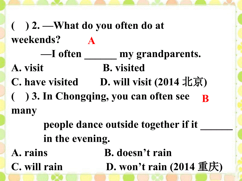 2017年中考《动词的时态》语法专题课件(共41张PPT)_第4页