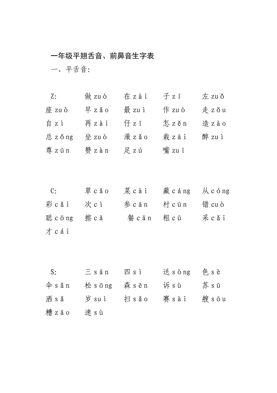 一年级平翘舌音_第1页