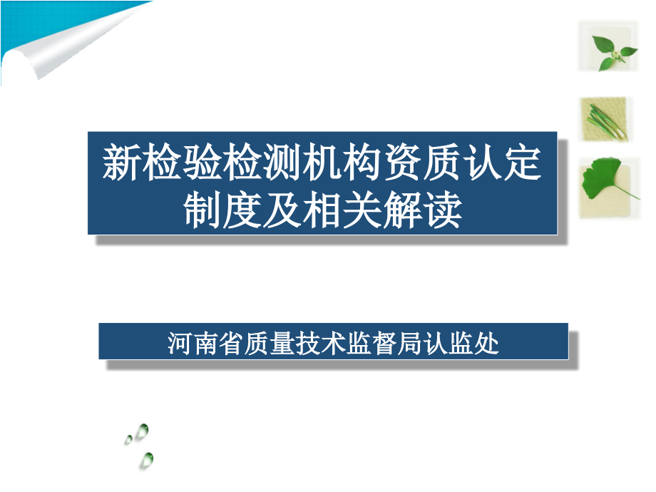 新检验检测机构资质认定制度及相关解读_第1页