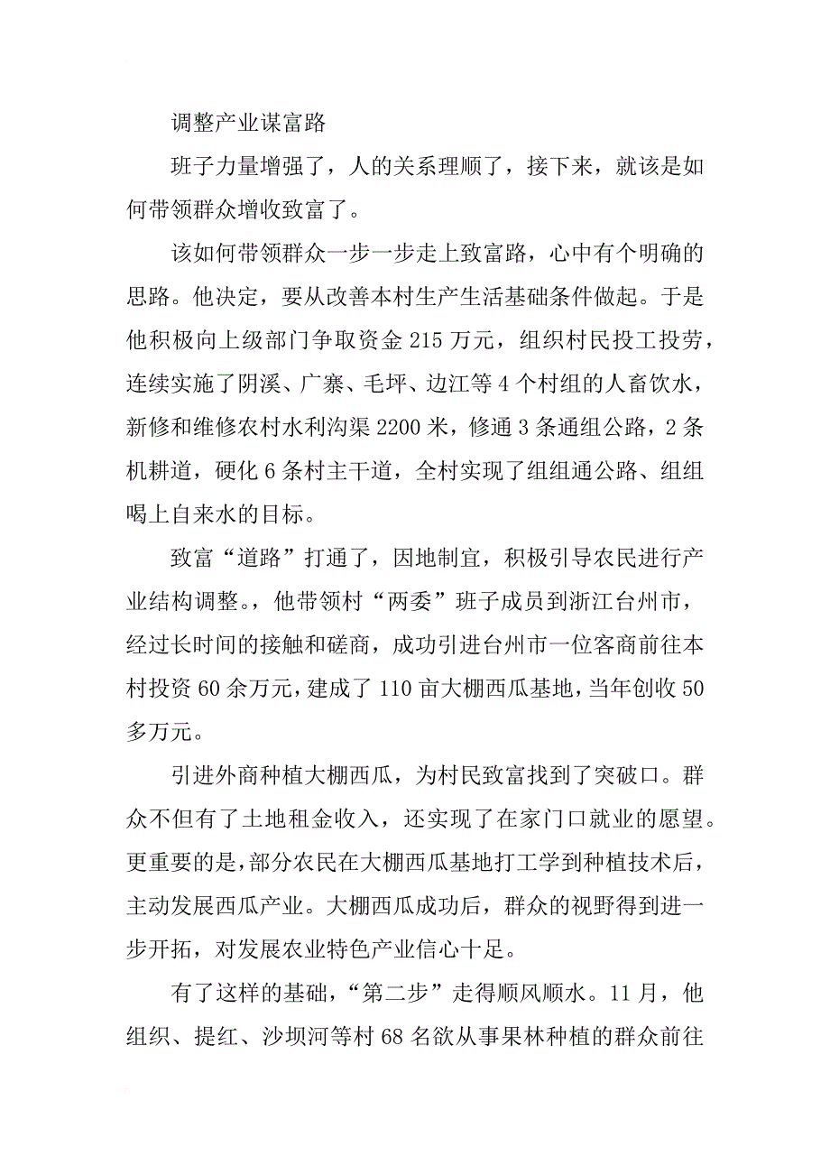 农村优秀党支部书记先进事迹_1_第3页