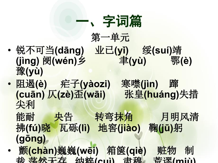 人教版八年级上语文期末总复习：字词ppt课件_第2页