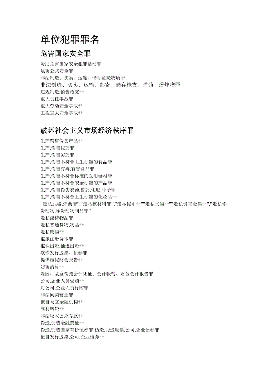 单位犯罪罪名及其分布特点_第1页