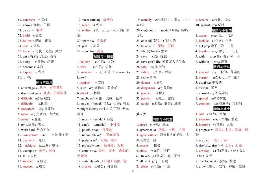 28天话题词汇分类速记表(印)_第5页