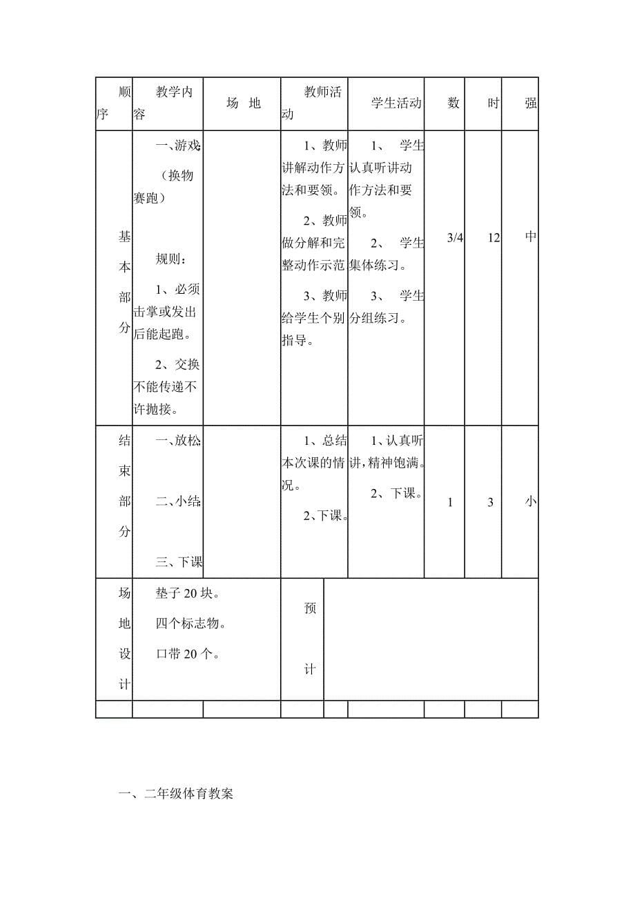 一年级上册体育教案全集_第5页