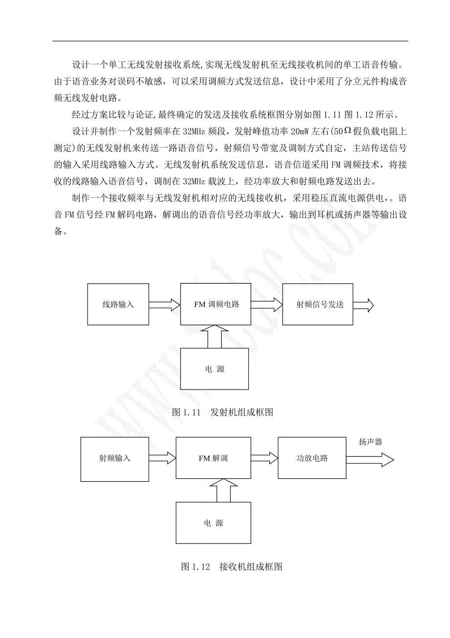 单工无线发射接收系统毕业设计开题报告 _第5页