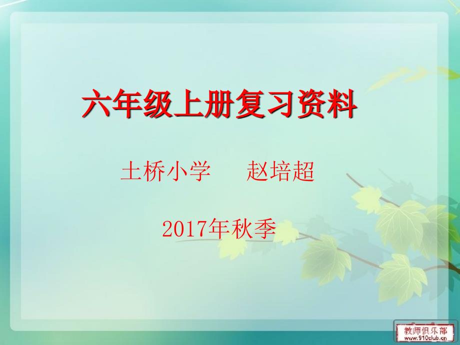 六年级基础知识复习资料(土桥赵培超)_第1页