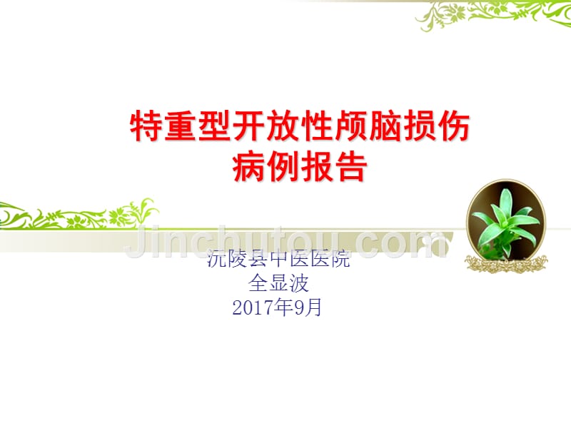 重型开放性颅脑损伤病例报告_第1页