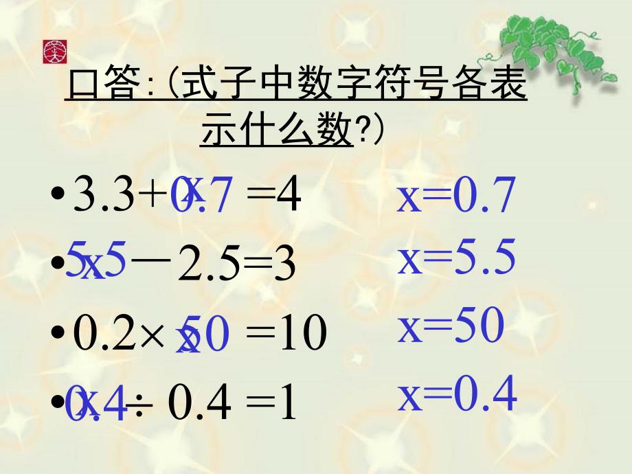 九年义务教育小学数学第九册 解简易方程_第3页