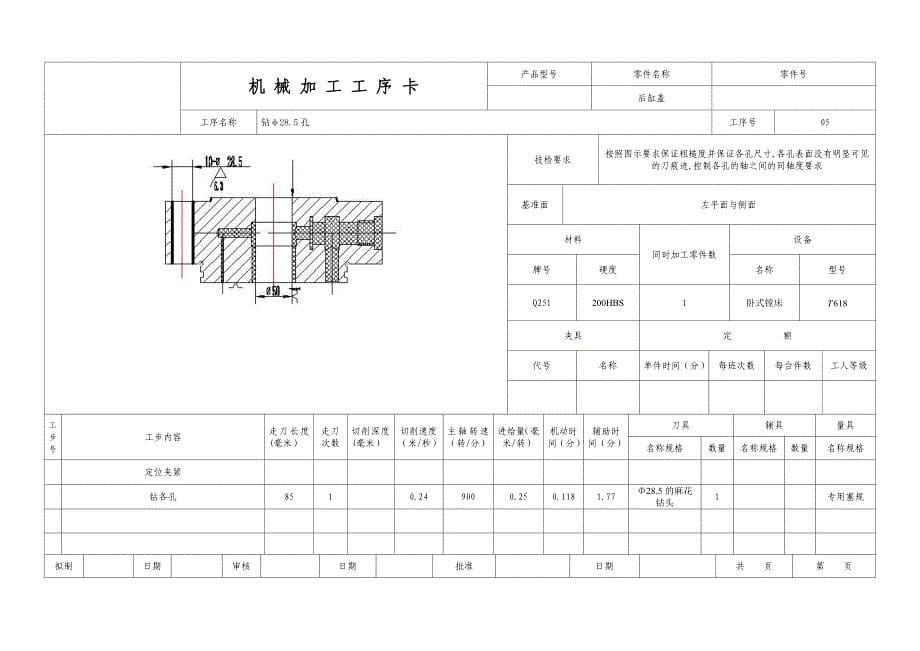 机 械 加 工 工 序 卡1_第5页