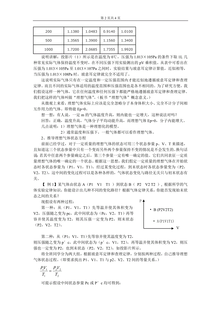 理想气体状态方程教案_第2页