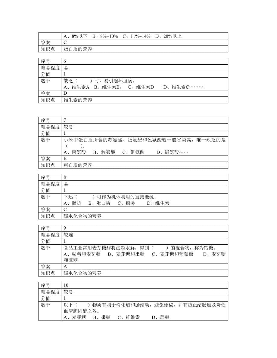 食品营养与卫生专业课考试题库_第5页