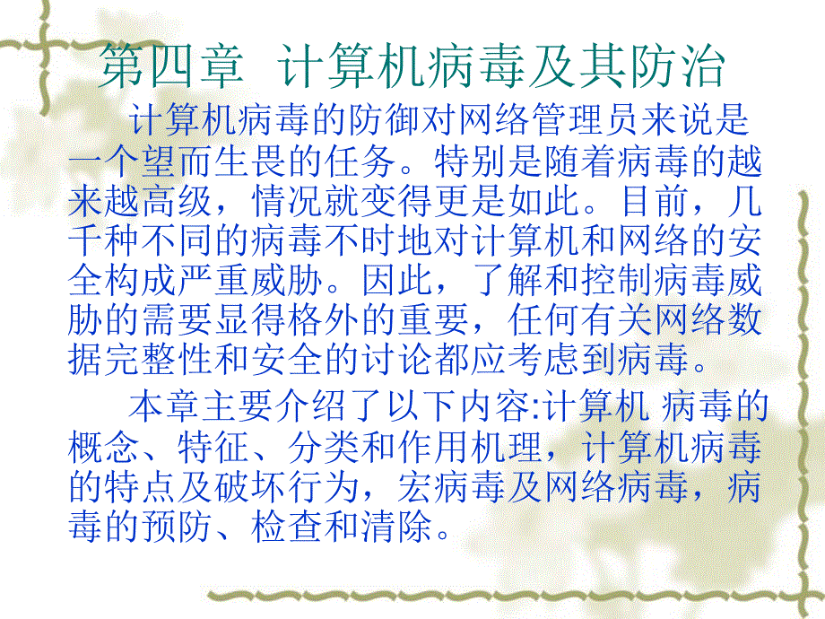 网络安全课件（4）计算机病毒及其防治_第1页