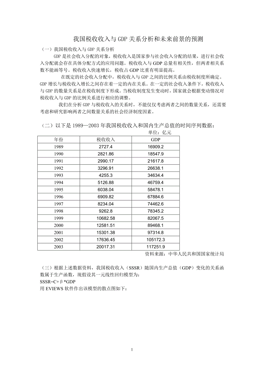 计量经济学 税收与GDP_第1页