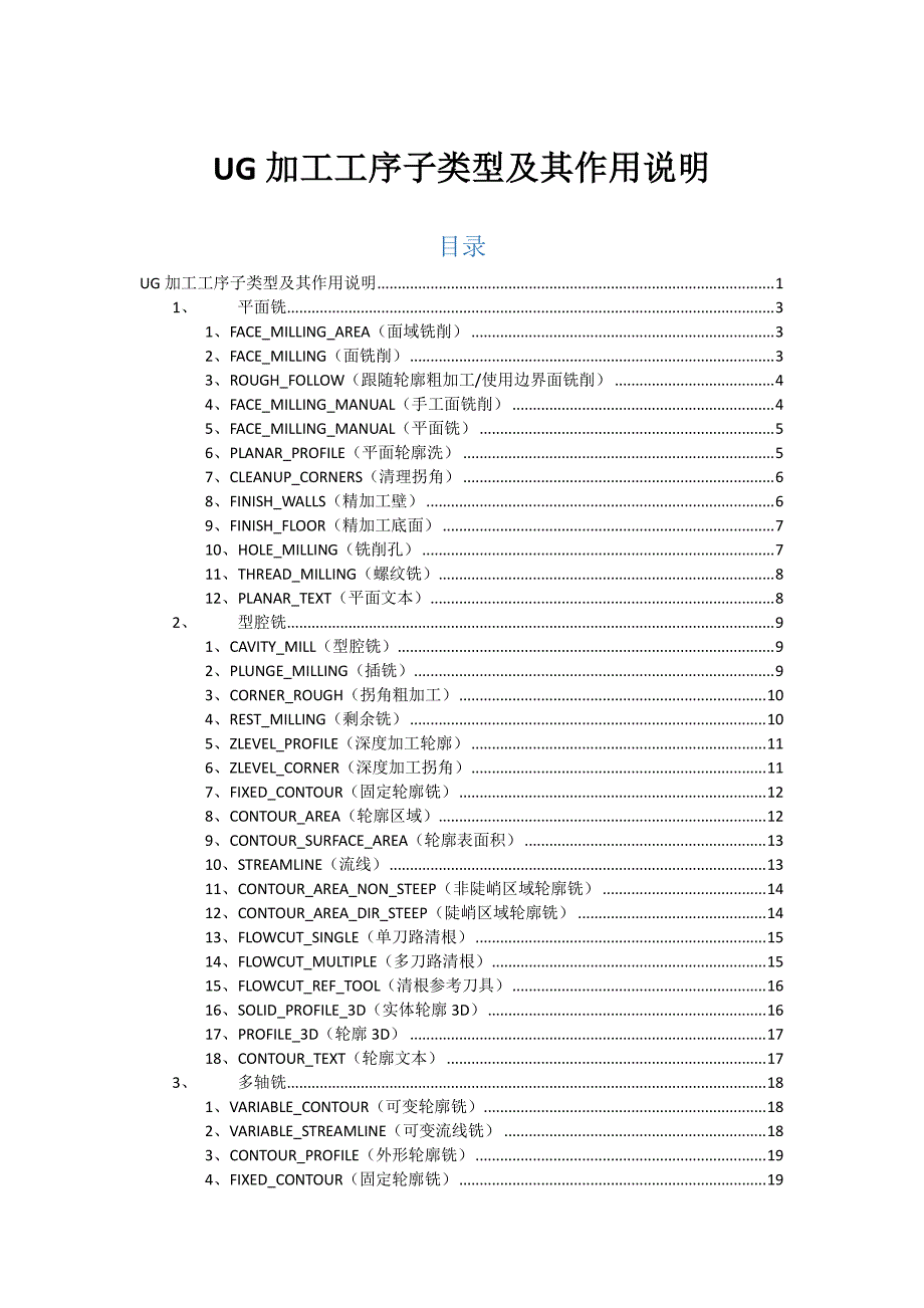 ug加工工序子类型及其使用说明超详细解释_第1页