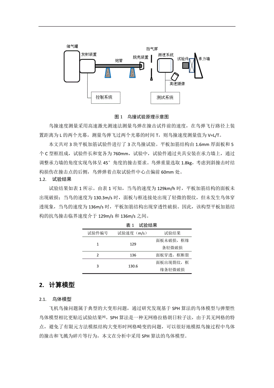 毕业论文范文——典型平板加筋结构鸟撞试验与仿真_第3页