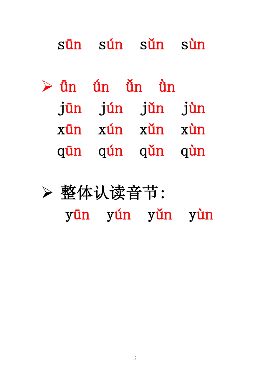 前鼻韵母un-ün-的拼读_第2页