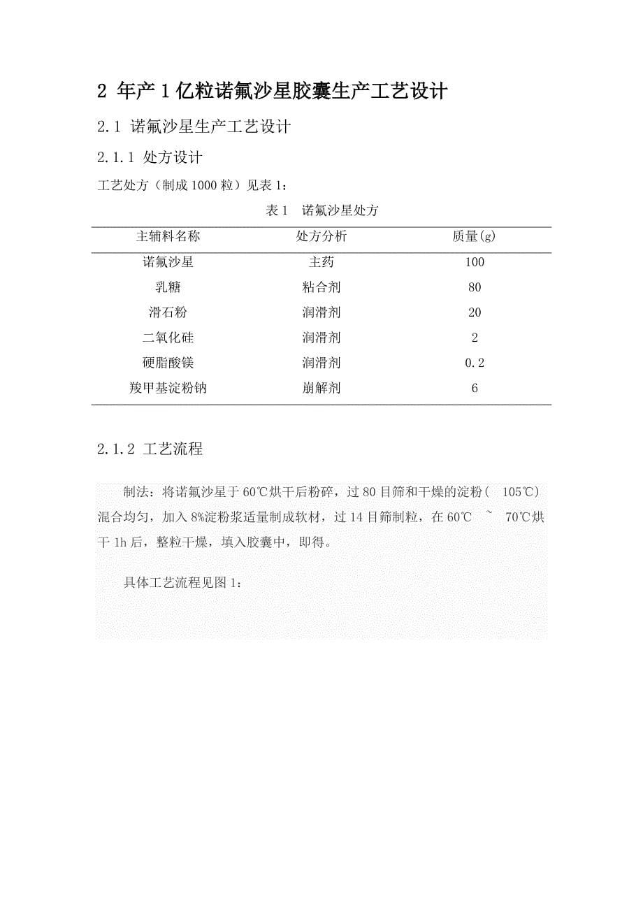 诺氟沙星胶囊生产工艺设计_第5页