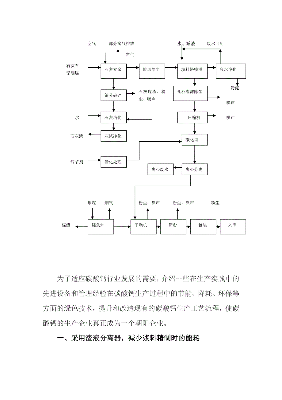 轻钙生产老工艺的节能减排_第3页