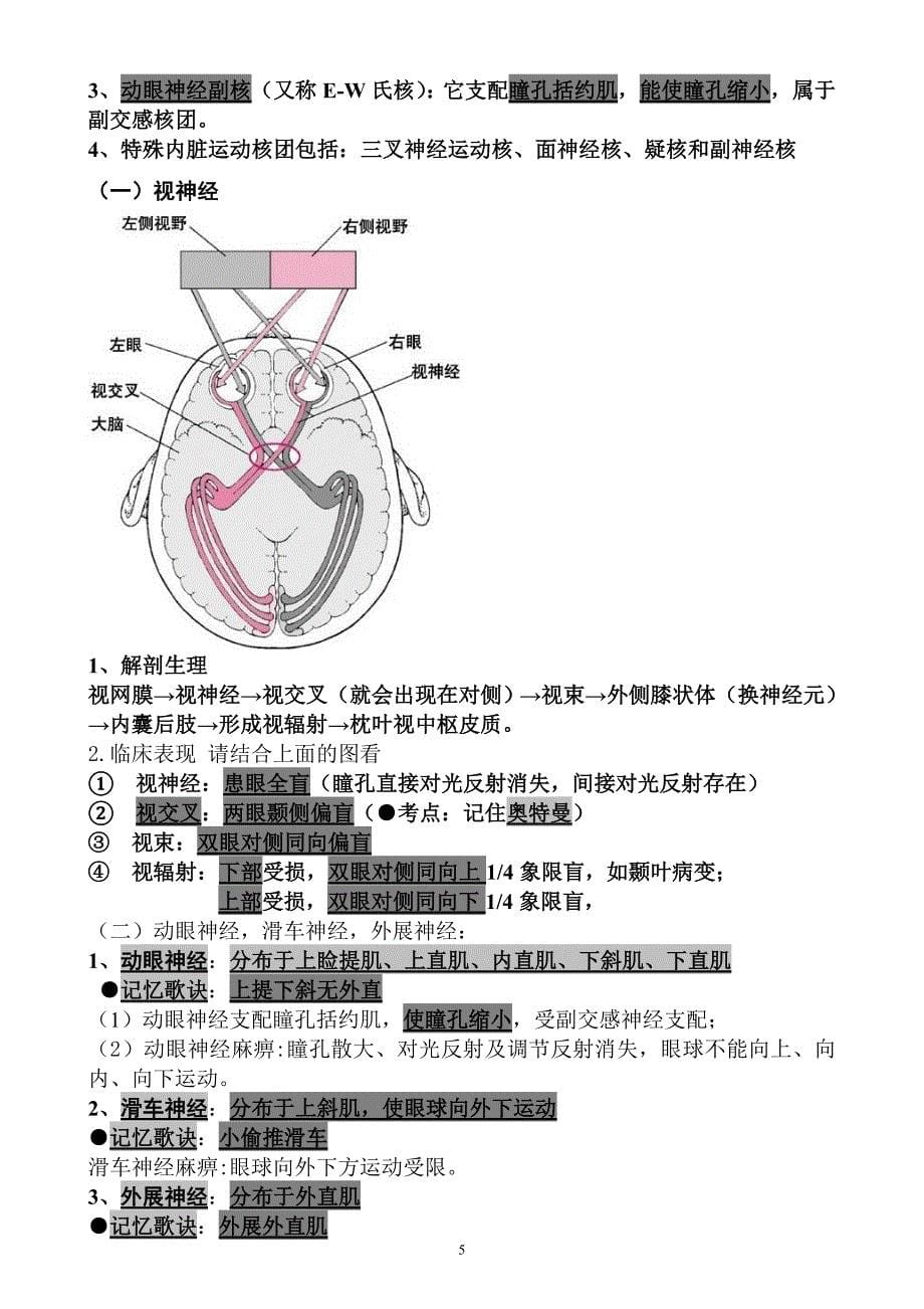 执业医师考试资料：精神神经系统(用心记住考点-必定能过!)_第5页